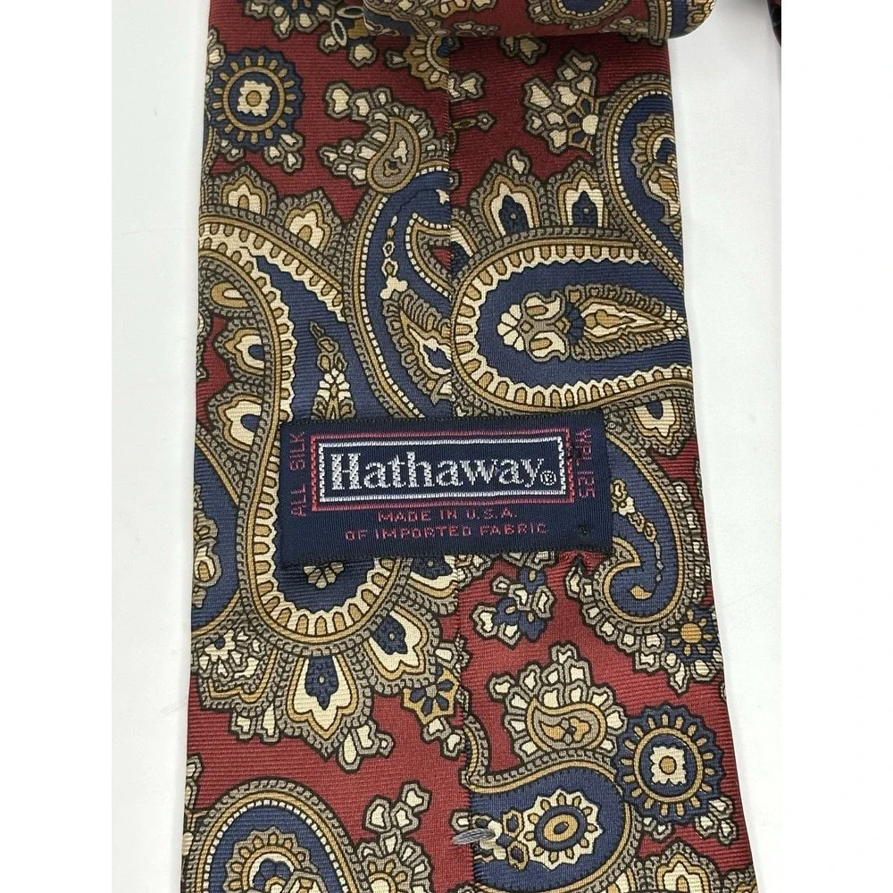 Hathaway, Men's Vintage‎ Silk Ties, Lot Of 2, Made In USA, Multicolor/Pattern